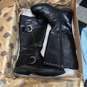 Harley-Davidson Women's Tall Black Leather Sapphire Boots D85529 Size 8.5